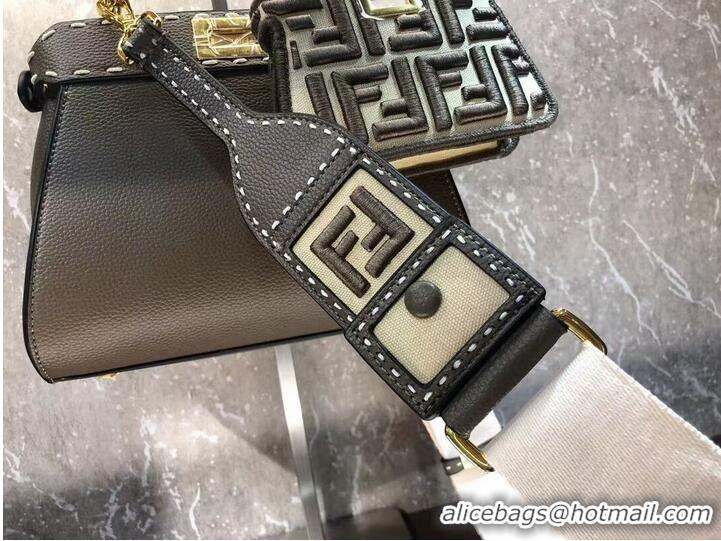 Low Cost Fendi Peekaboo ISeeU Small leather bag F8636 gray