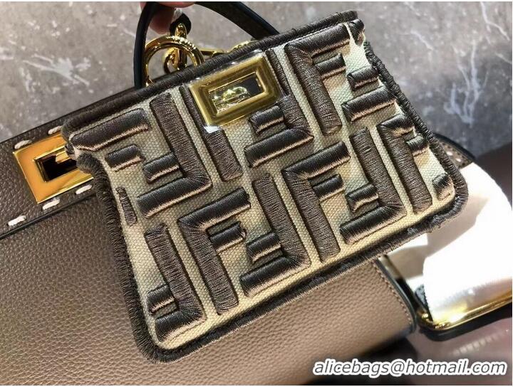 Low Cost Fendi Peekaboo ISeeU Small leather bag F8636 gray