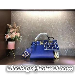 Good Taste Fendi Peekaboo ISeeU Small leather bag F8636 blue