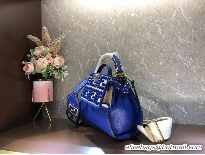 Good Taste Fendi Peekaboo ISeeU Small leather bag F8636 blue