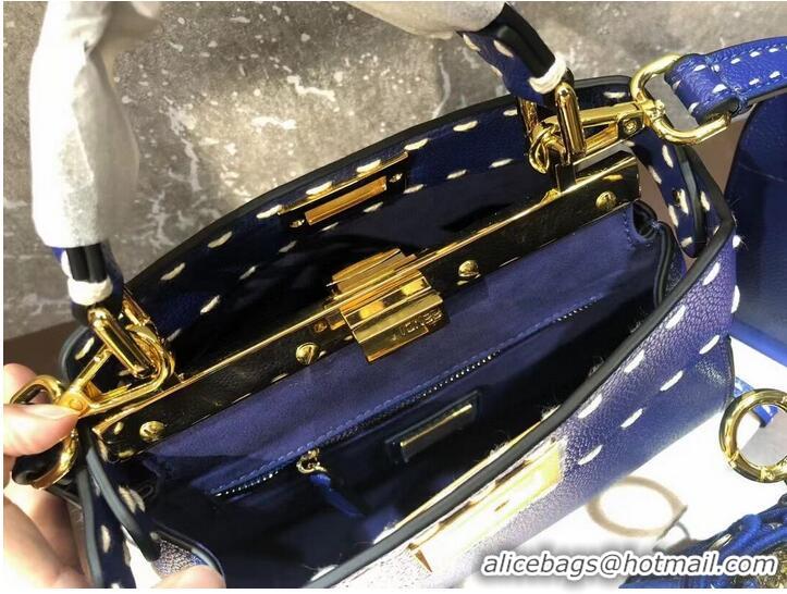 Good Taste Fendi Peekaboo ISeeU Small leather bag F8636 blue