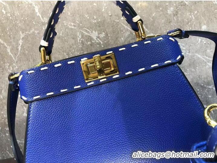 Good Taste Fendi Peekaboo ISeeU Small leather bag F8636 blue