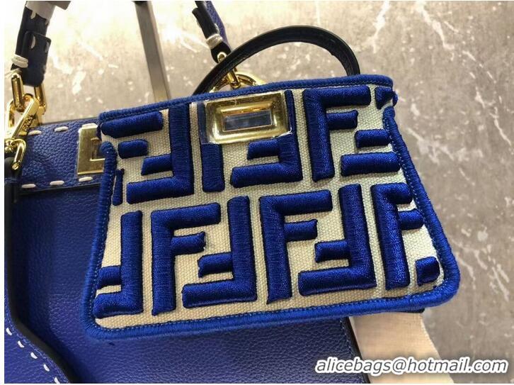 Good Taste Fendi Peekaboo ISeeU Small leather bag F8636 blue