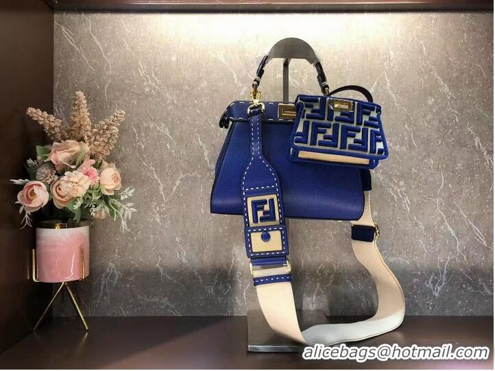 Good Taste Fendi Peekaboo ISeeU Small leather bag F8636 blue