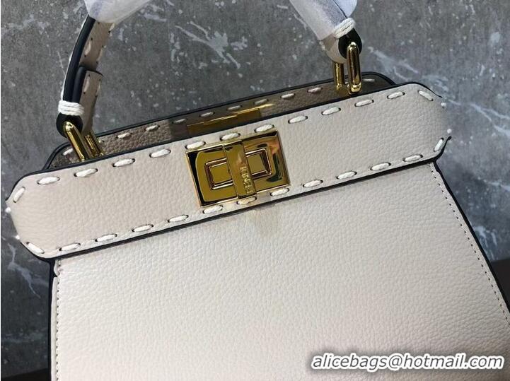 Famous Brand Fendi Peekaboo ISeeU Small leather bag F8636 Beige