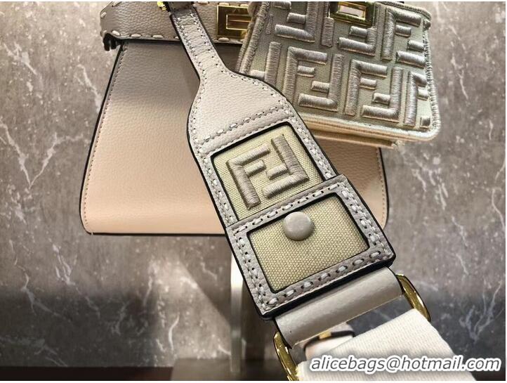 Famous Brand Fendi Peekaboo ISeeU Small leather bag F8636 Beige