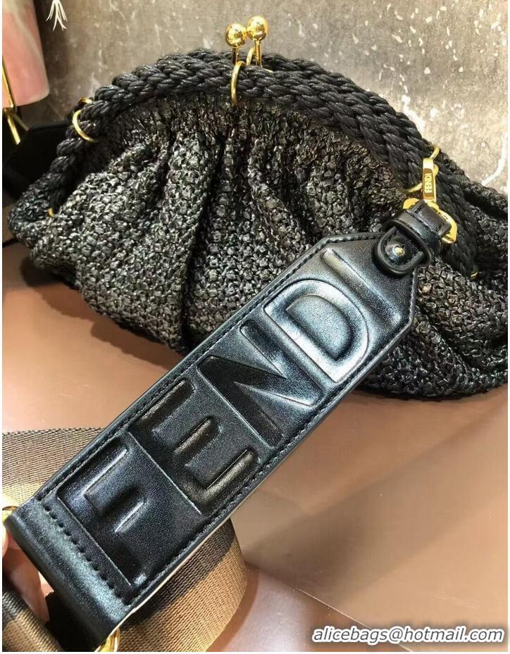 Low Price FENDI raffia bag F7641 black