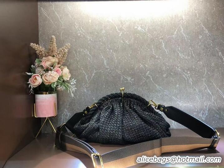 Low Price FENDI raffia bag F7641 black