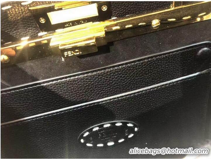 Promotional Fendi Peekaboo ISeeU MEDIUM leather bag F8637 black