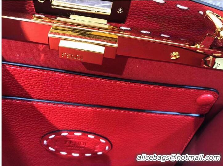 Super Quality Fendi Peekaboo ISeeU MEDIUM leather bag F8637 red
