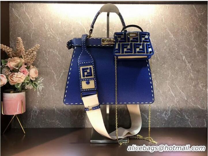 Super Quality Fendi Peekaboo ISeeU MEDIUM leather bag F8637 blue