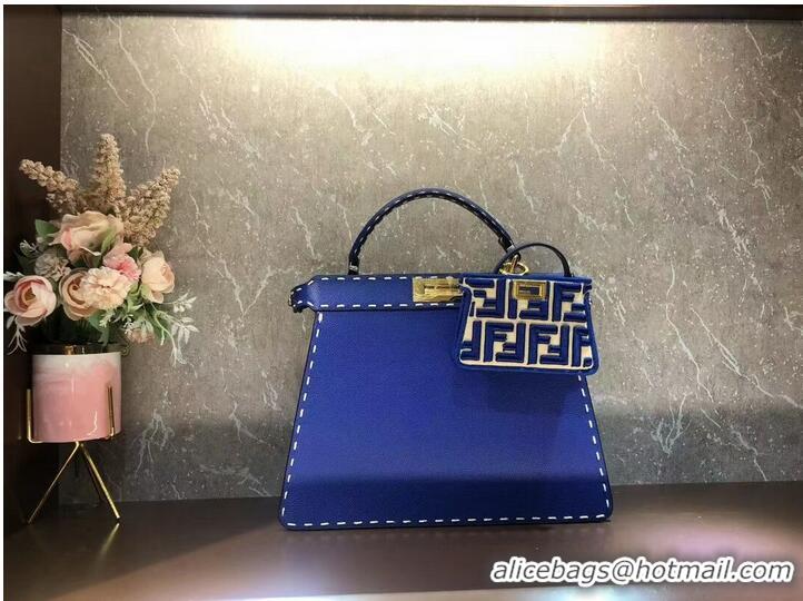 Super Quality Fendi Peekaboo ISeeU MEDIUM leather bag F8637 blue