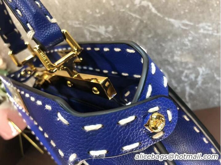 Super Quality Fendi Peekaboo ISeeU MEDIUM leather bag F8637 blue