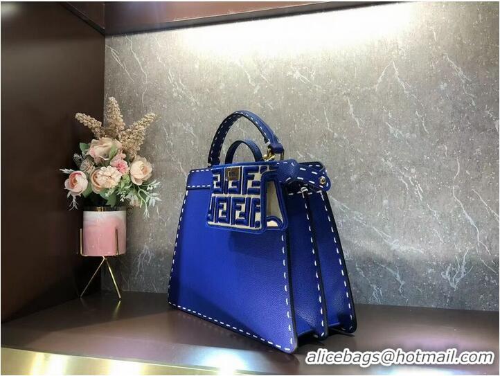 Super Quality Fendi Peekaboo ISeeU MEDIUM leather bag F8637 blue