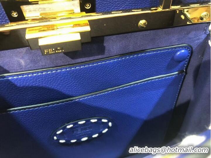 Super Quality Fendi Peekaboo ISeeU MEDIUM leather bag F8637 blue