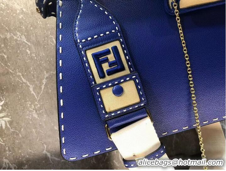 Super Quality Fendi Peekaboo ISeeU MEDIUM leather bag F8637 blue