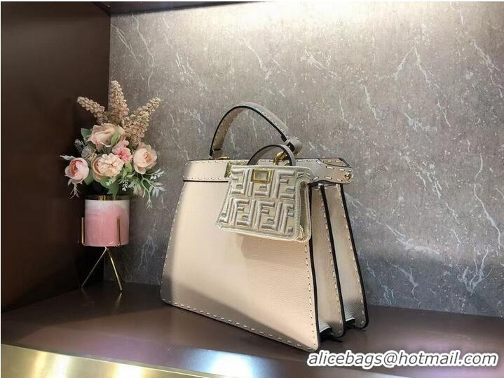 Top Quality Fendi Peekaboo ISeeU MEDIUM leather bag F8637 Beige