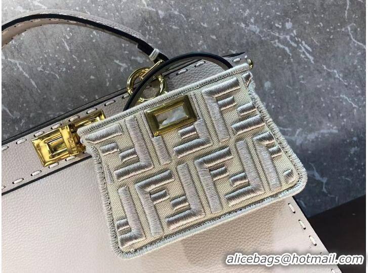 Top Quality Fendi Peekaboo ISeeU MEDIUM leather bag F8637 Beige