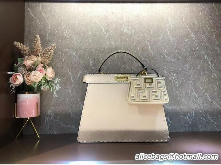 Top Quality Fendi Peekaboo ISeeU MEDIUM leather bag F8637 Beige