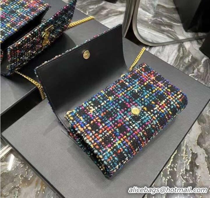 Promotional Yves Saint Laurent PUFFER SMALL BAG IN CHECKED TWEED AND LAMBSKIN 569930 multicolour