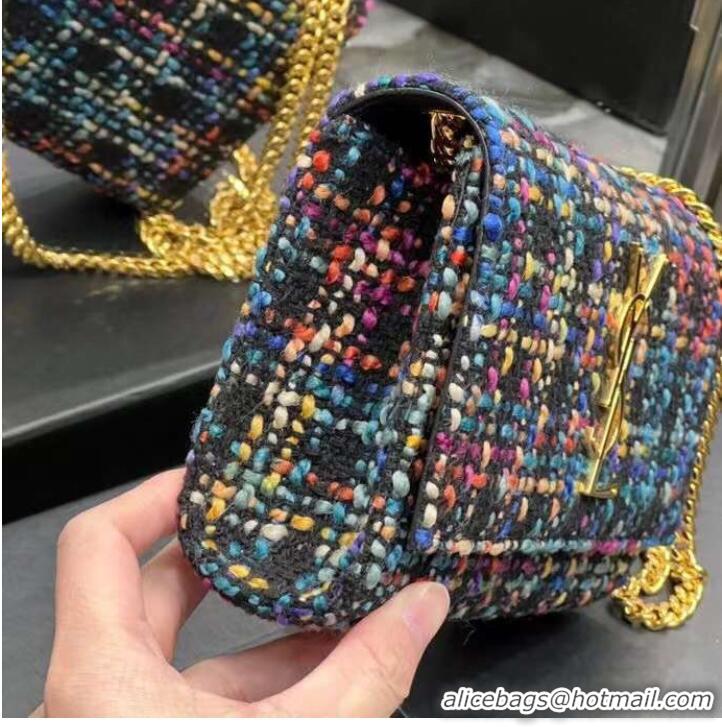 Promotional Yves Saint Laurent PUFFER SMALL BAG IN CHECKED TWEED AND LAMBSKIN 569930 multicolour