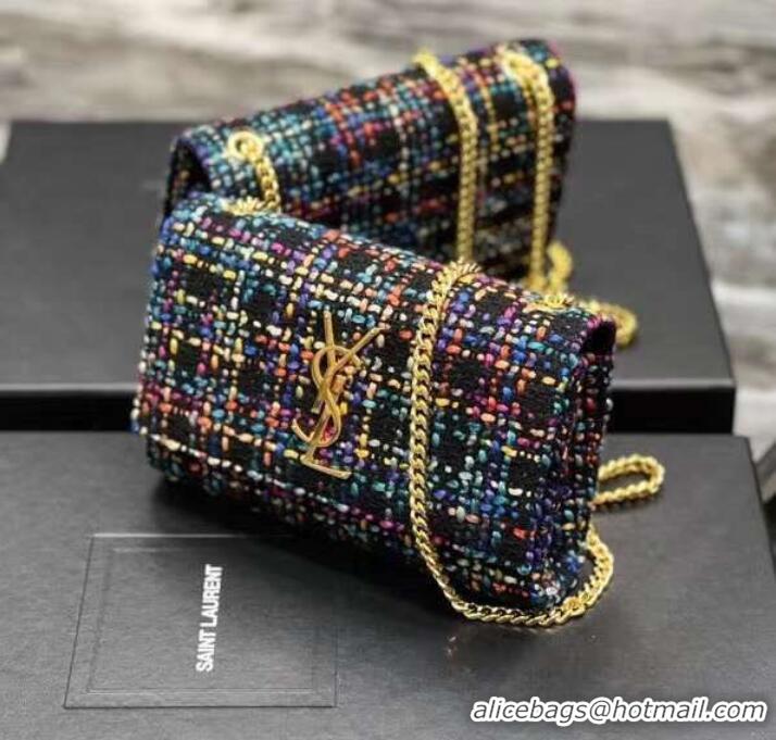 Promotional Yves Saint Laurent PUFFER SMALL BAG IN CHECKED TWEED AND LAMBSKIN 569930 multicolour