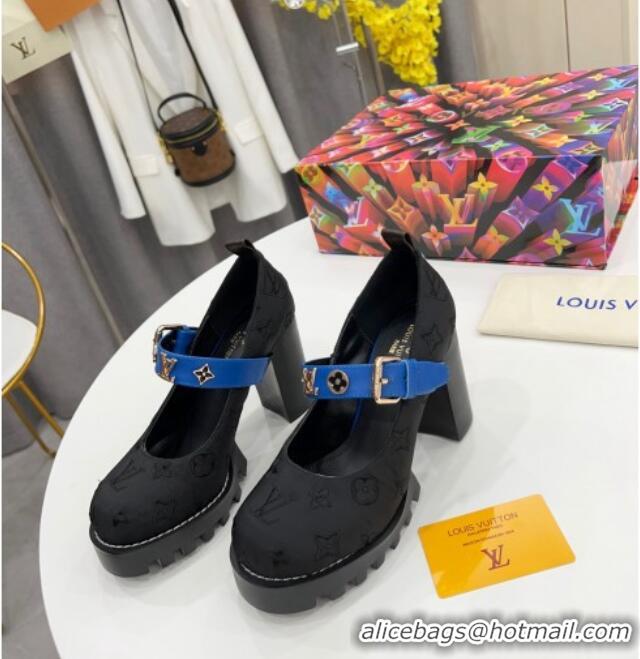 Discount Louis Vuitton Star Trail Pumps 9.5cm in Monogram Fabric 021619 Black