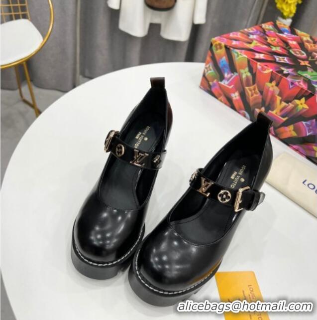 Best Product Louis Vuitton Star Trail Pumps 9.5cm in Glazed Leather 021623 Black 