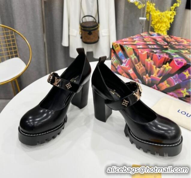 Best Product Louis Vuitton Star Trail Pumps 9.5cm in Glazed Leather 021623 Black 