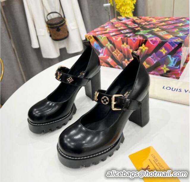 Best Product Louis Vuitton Star Trail Pumps 9.5cm in Glazed Leather 021623 Black 