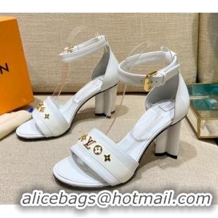 Trendy Design Louis Vuitton Silhouette Leather Sandals 8cm 1A958C White