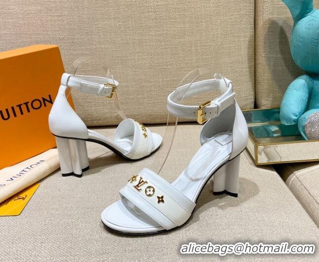 Trendy Design Louis Vuitton Silhouette Leather Sandals 8cm 1A958C White