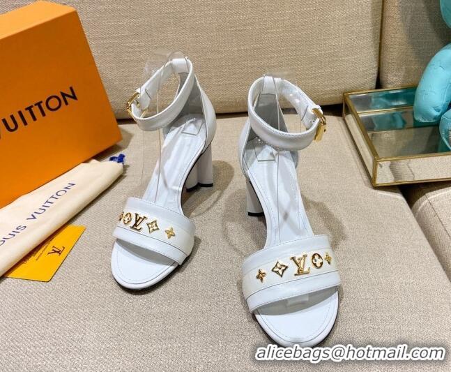 Trendy Design Louis Vuitton Silhouette Leather Sandals 8cm 1A958C White