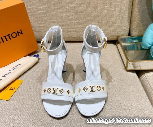 Trendy Design Louis Vuitton Silhouette Leather Sandals 8cm 1A958C White