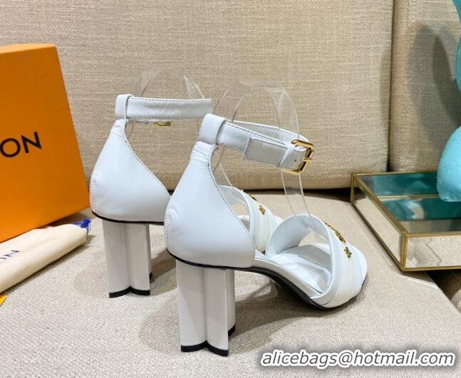 Trendy Design Louis Vuitton Silhouette Leather Sandals 8cm 1A958C White