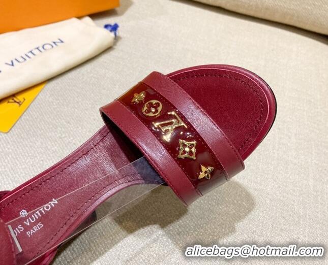 Hot Style Louis Vuitton Silhouette Leather Sandals 8cm 1A958C Burgundy