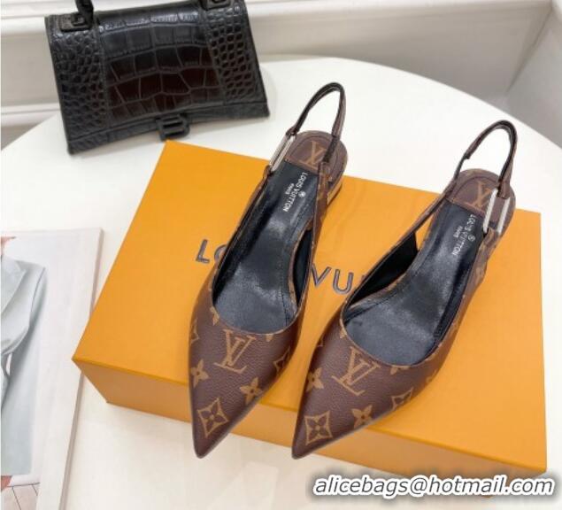 Lower Price Louis Vuitton Magnetic Slingback Pump 3.5cm in Monogram Canvas 021633