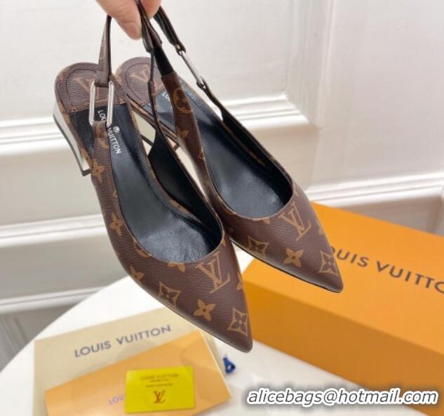 Lower Price Louis Vuitton Magnetic Slingback Pump 3.5cm in Monogram Canvas 021633