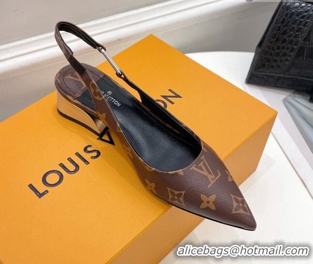 Lower Price Louis Vuitton Magnetic Slingback Pump 3.5cm in Monogram Canvas 021633