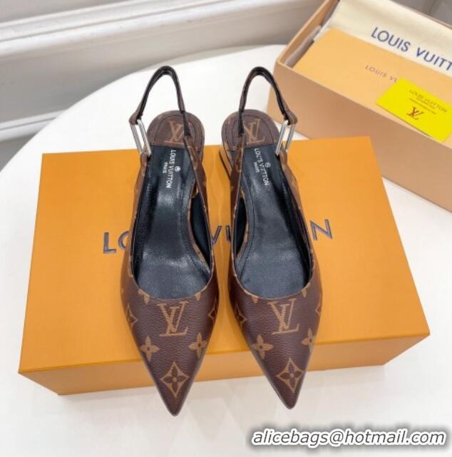 Lower Price Louis Vuitton Magnetic Slingback Pump 3.5cm in Monogram Canvas 021633