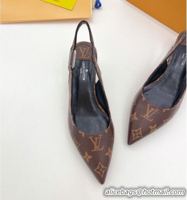 Lower Price Louis Vuitton Magnetic Slingback Pump 3.5cm in Monogram Canvas 021633