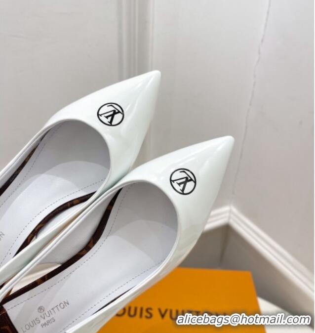 Top Grade Louis Vuitton Magnetic Slingback Pump 3.5cm in Patent Calf Leather White 021635