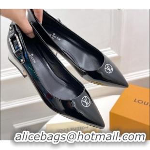 Discount Louis Vuitton Magnetic Slingback Pump 3.5cm in Patent Calf Leather 021636 Black