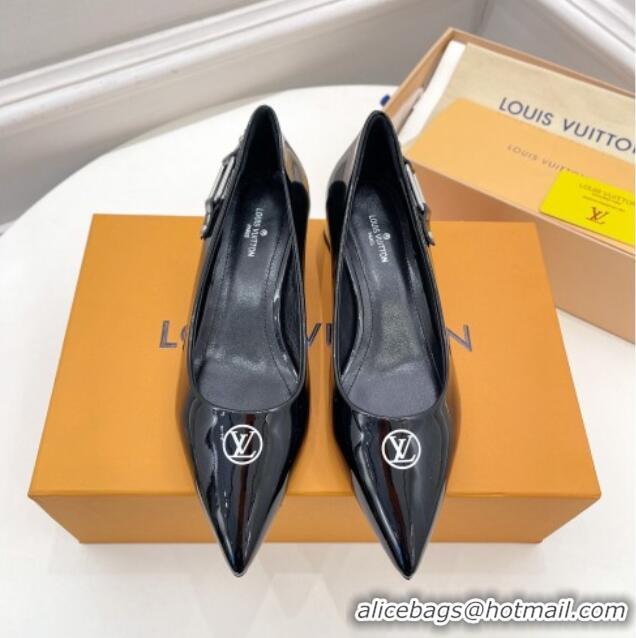 Discount Louis Vuitton Magnetic Slingback Pump 3.5cm in Patent Calf Leather 021636 Black