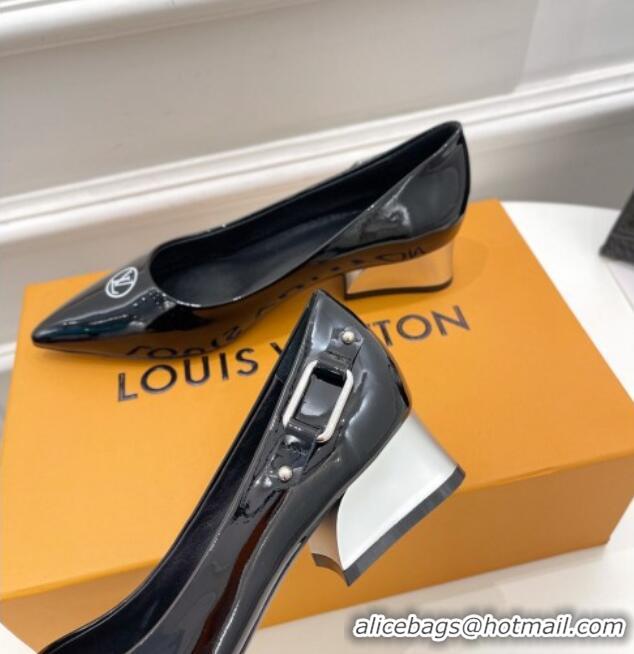 Discount Louis Vuitton Magnetic Slingback Pump 3.5cm in Patent Calf Leather 021636 Black