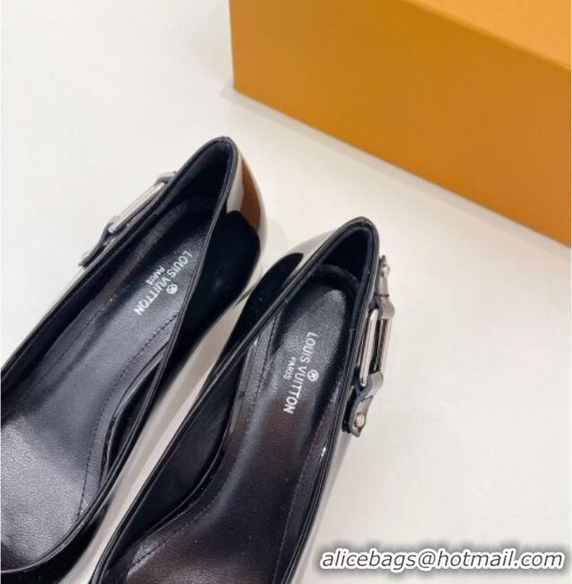 Discount Louis Vuitton Magnetic Slingback Pump 3.5cm in Patent Calf Leather 021636 Black