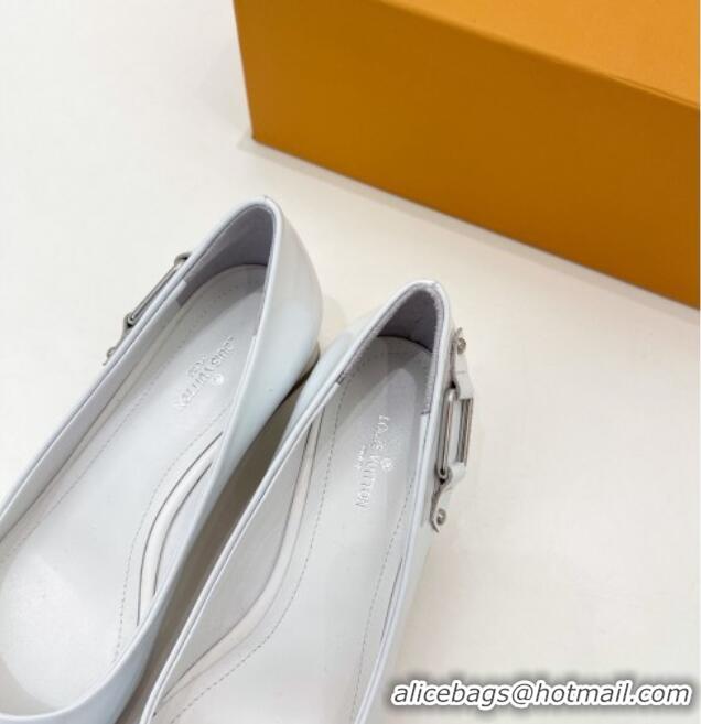 Luxury Cheap Louis Vuitton Magnetic Slingback Pump 3.5cm in Patent Calf Leather 021636 White