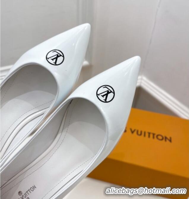 Luxury Cheap Louis Vuitton Magnetic Slingback Pump 3.5cm in Patent Calf Leather 021636 White