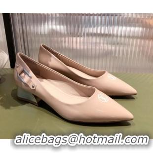 Sumptuous Louis Vuitton Magnetic Slingback Pump 3.5cm in Patent Calf Leather 021636 Nude