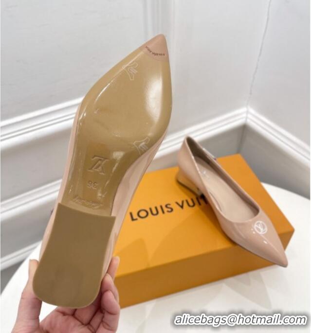 Sumptuous Louis Vuitton Magnetic Slingback Pump 3.5cm in Patent Calf Leather 021636 Nude